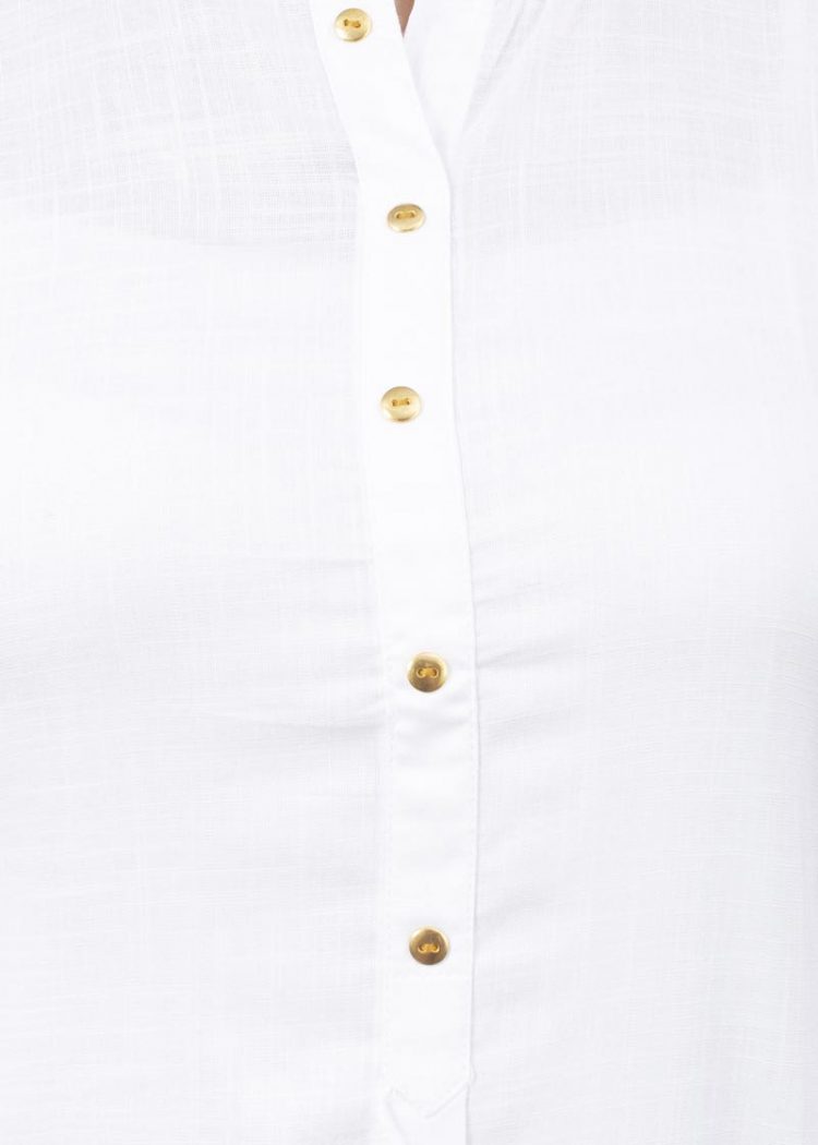 White Elegant Slub Rayon Kurti with Buttons - Image 5