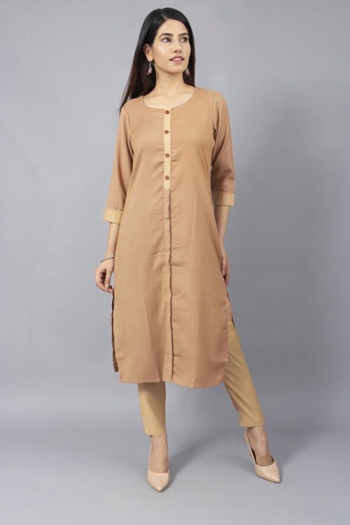 Modest Round Neck Kurti & Pant Set