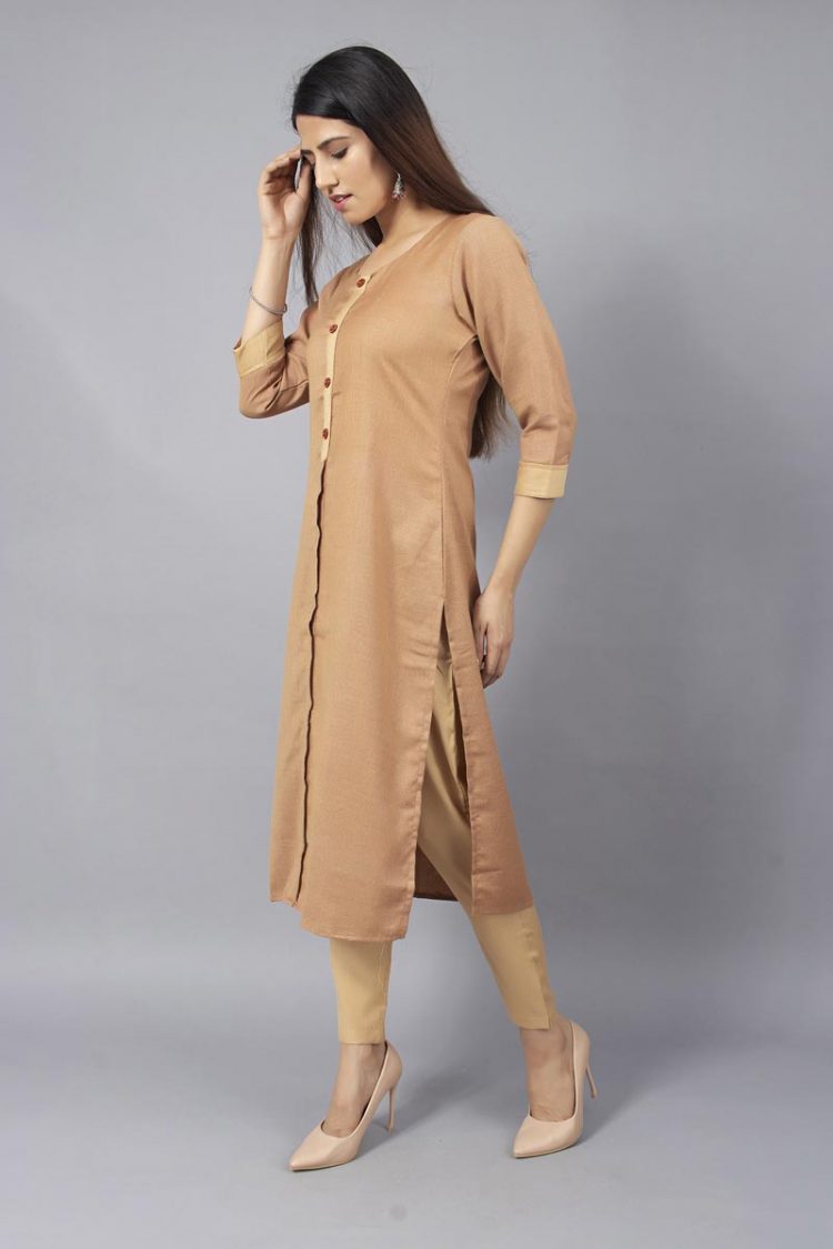 Modest Round Neck Kurti & Pant Set - Image 2