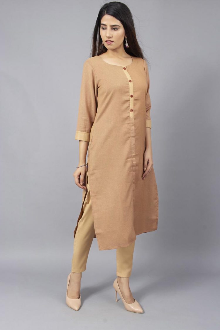 Modest Round Neck Kurti & Pant Set - Image 3