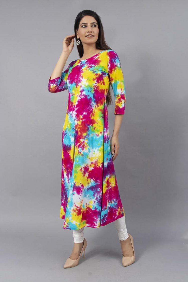 kaleidoscopic Front Slit Kurti - Image 4