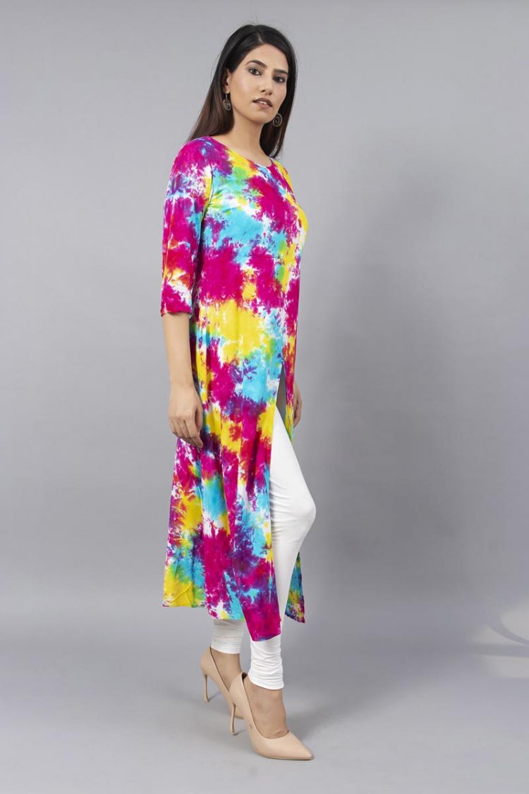 kaleidoscopic Front Slit Kurti - Image 3