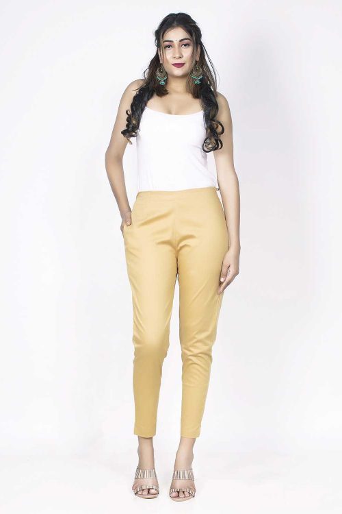 Yellow Golden Stretchable Pant