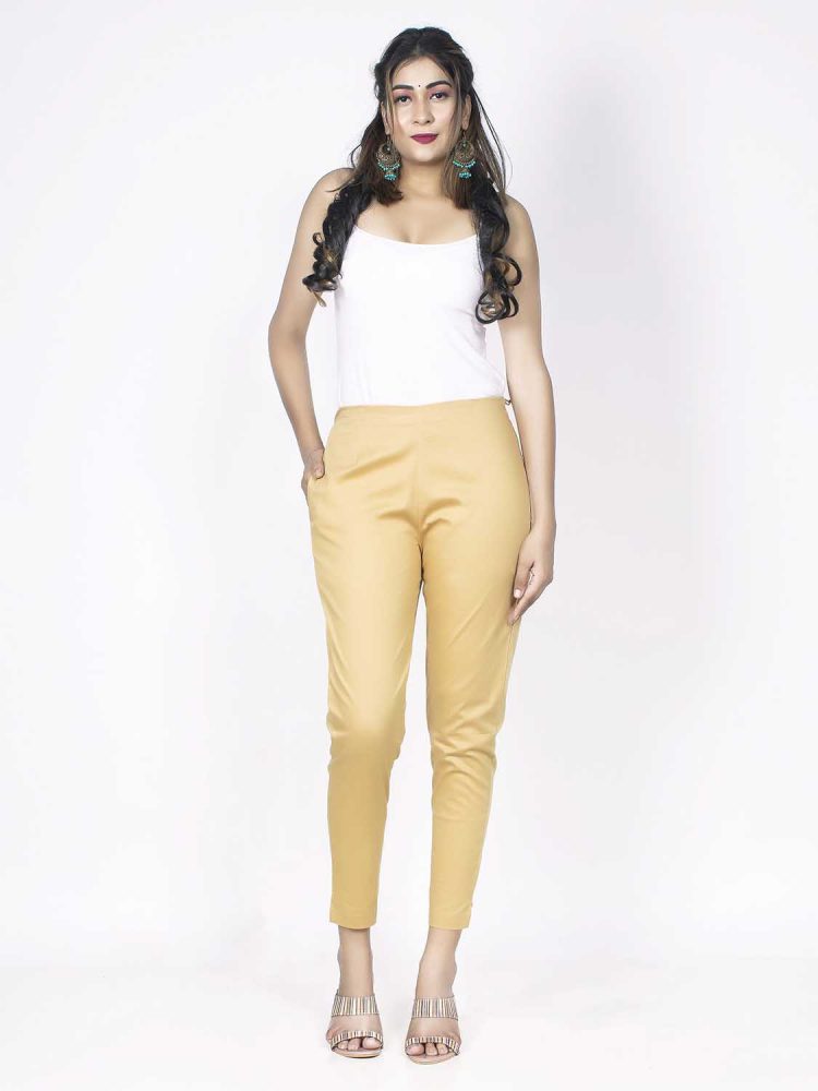 Yellow Golden Stretchable Pant